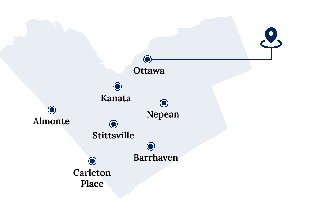 Service area around Ottawa, Kanata, Nepean, Barrhaven, Stittsville, Almonte and Carleton Place